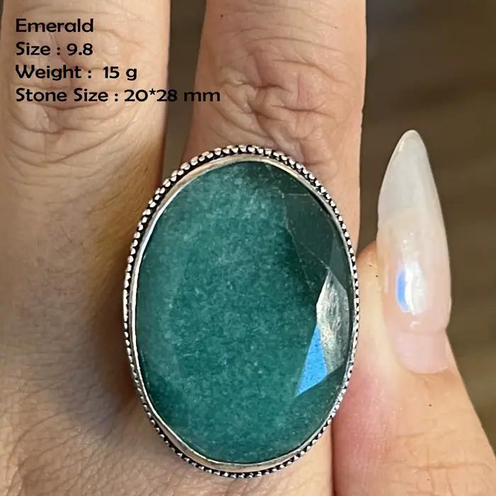 Bague en émeraudes véritables, bijoux fait à la main pour femmes, cadeau pour occasions spéciales et quotidiennes