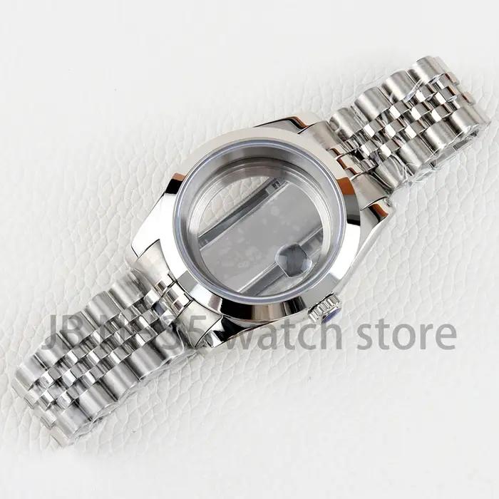 Bracelet Oyster PVD noir/or, boîtier NH35 36mm/39mm pour cadran 28.5mm, mouvement NH35 NH36, verre saphir, Bracelet jubilé en acier 316L
