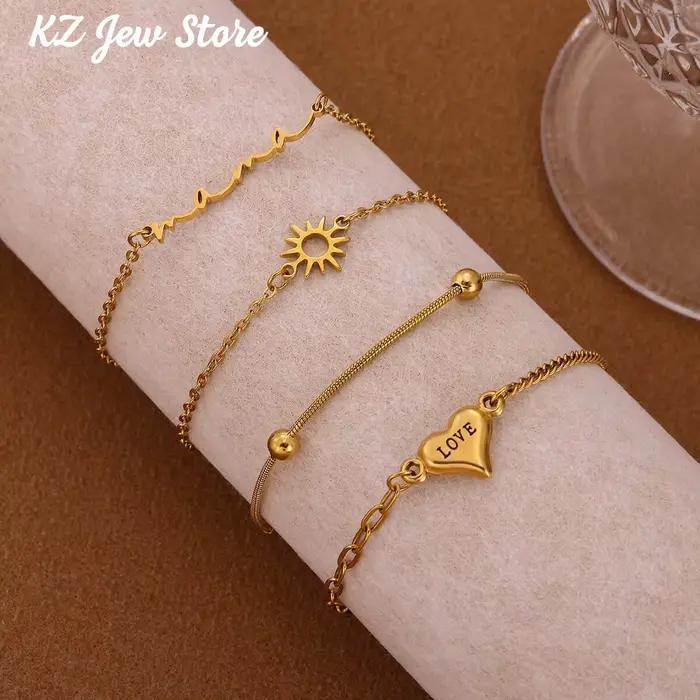 Bracelet en acier inoxydable or personnalisé avec lettres Maman pour femmes occasions spéciales de fête des mères mariage anniversaire