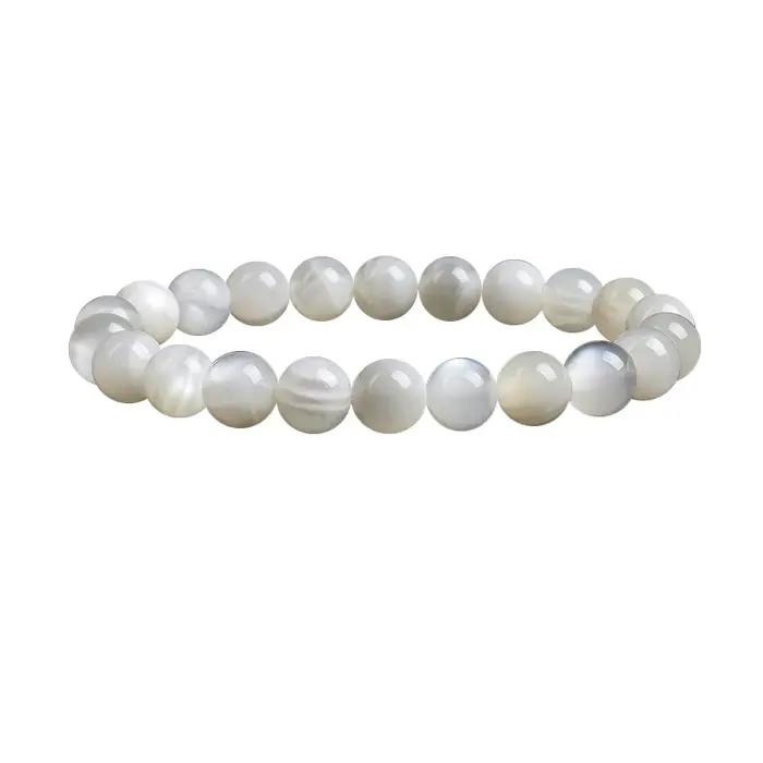 Bracelet en pierre de lune blanche naturelle véritable