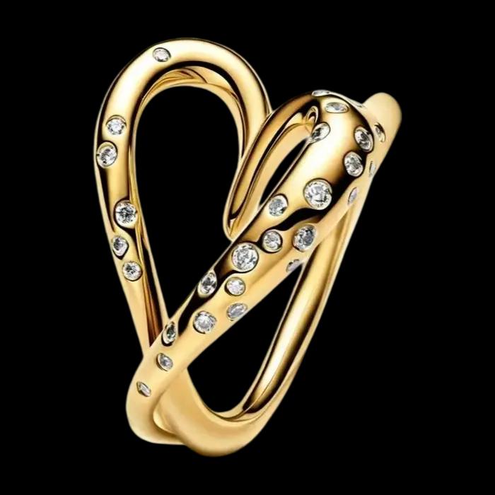 Nouvelle Bague Vague de Mer en Argent S925 avec Diamants
