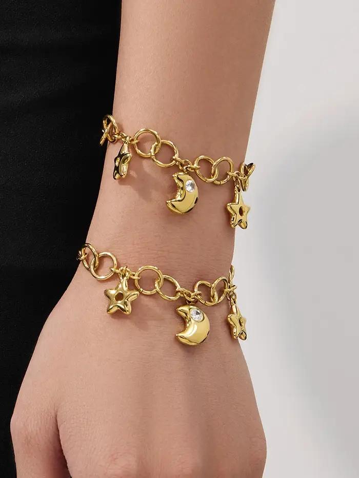 Colliers et bracelets lune or plaqué bijoux de mariage et fiançailles pour femmes occasions spéciales