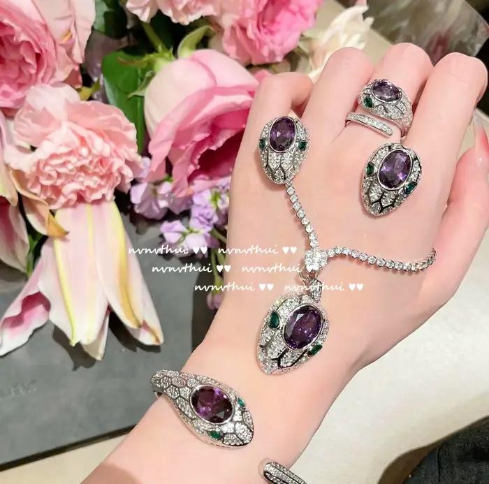 Ensembles de bijoux en argent regardé 925 pour femmes