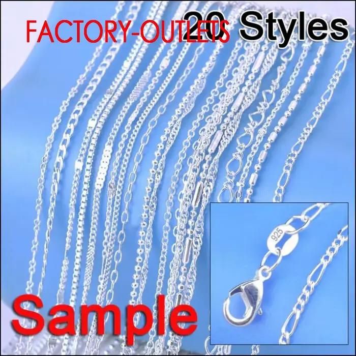 Collier en argent Sterling 925 véritable pour femmes, bijoux à la mode, 20 Styles différents, 18 pou
