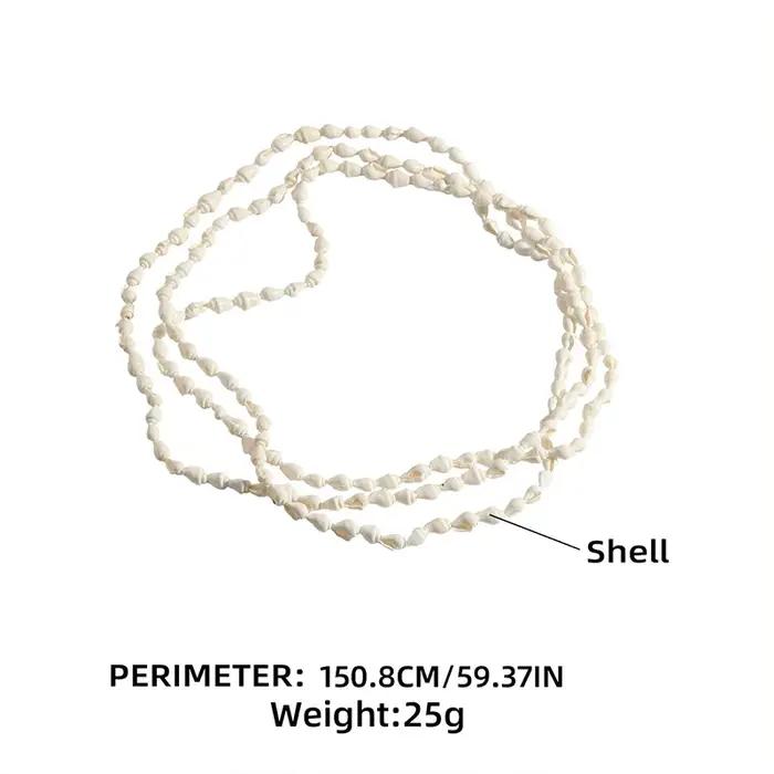 Collier en coquillage à longue chaîne pour femmes