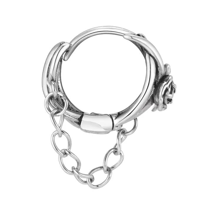 Boucles d'oreilles roses gothiques pour hommes et garçons, boucles d'oreilles créoles en forme de fl