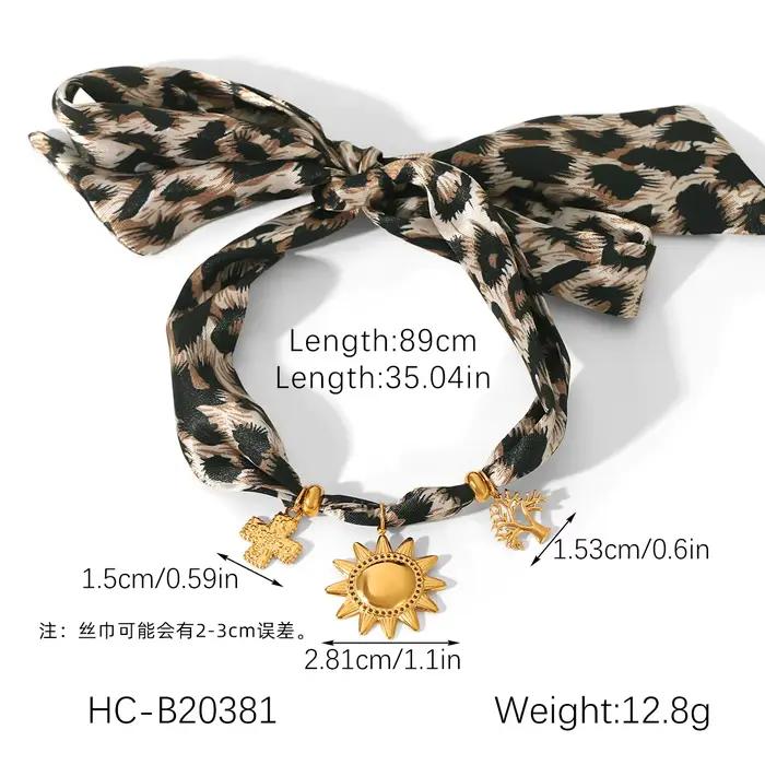 Ensemble collier et bracelets de luxe imprimé léopard, plaqué or 18 carats, en acier inoxydable, pou