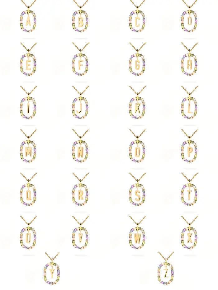 Collier initial en argent sterling S925 avec 26 lettres