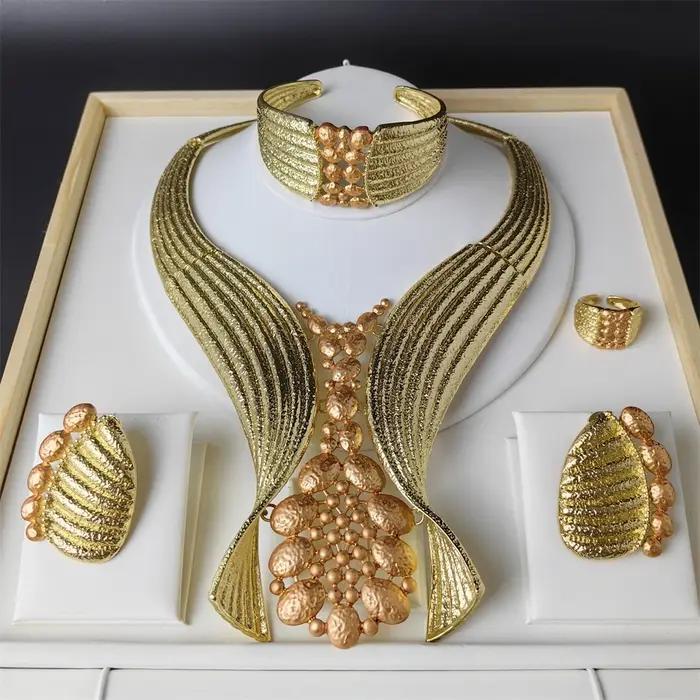 Parure de bijoux TITI, collier ras du cou exagéré