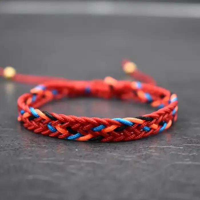 Bracelets d'amitié tressés en forme de bohémien coloré, tissage ethnique multicolore texturé, réglab