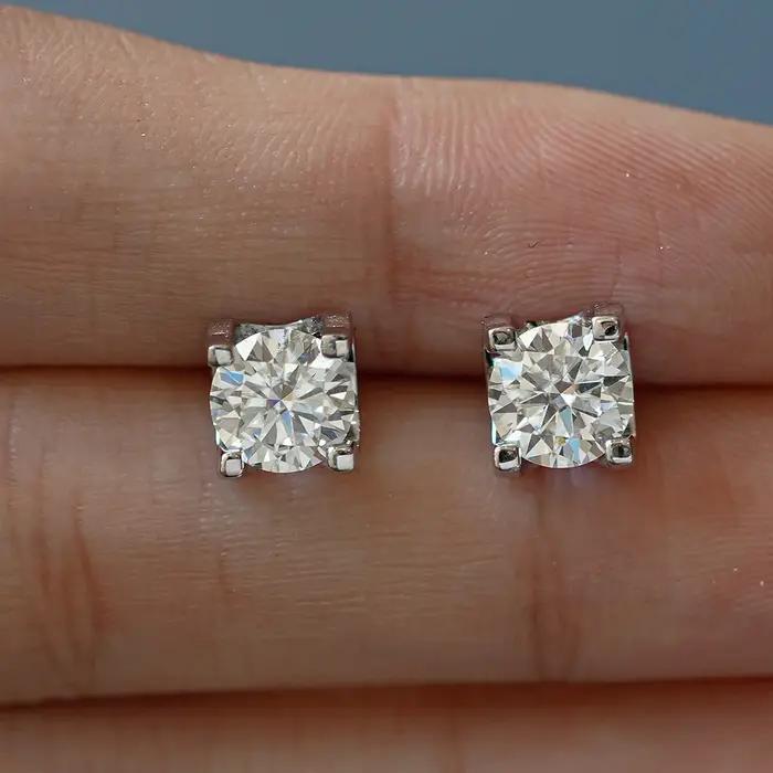 Ensemble de bijoux en moissanite 1 carat couleur D VVS avec bague, boucles d'oreilles et collier en argent sterling 925 pour mariage femme occasions spéciales