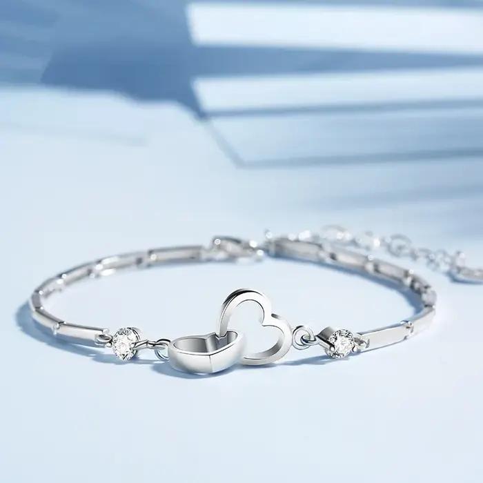 Bracelets et Joncs en Argent Sterling 925 avec Breloques pour Femme