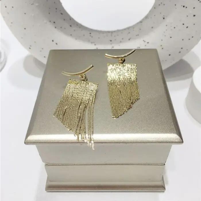 Boucles d'oreilles longues à pampilles scintillantes pour femmes