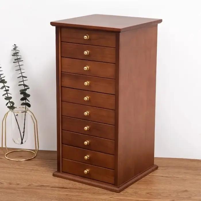 Boîte de rangement de bijoux en bois massif