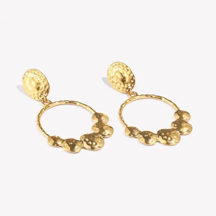 E.B.belle-Boucles d'oreilles bohèmes plaquées or 18 carats pour femme
