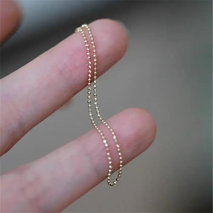 Bracelets en argent Sterling 925 plaqué or 14K, chaîne à maillons de perles exquises, réglables, bij