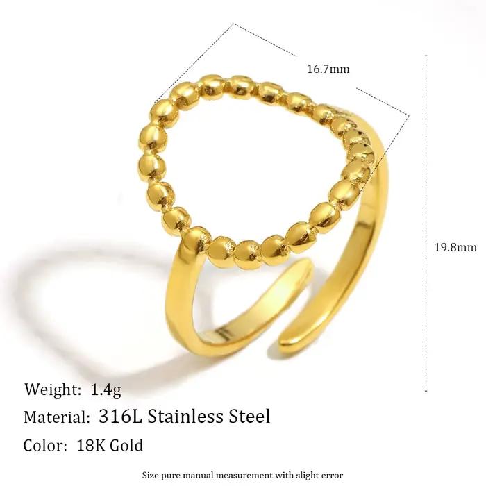 E.B.belle – bague circulaire en perles creuses pour femmes, Style minimaliste, en acier inoxydable p