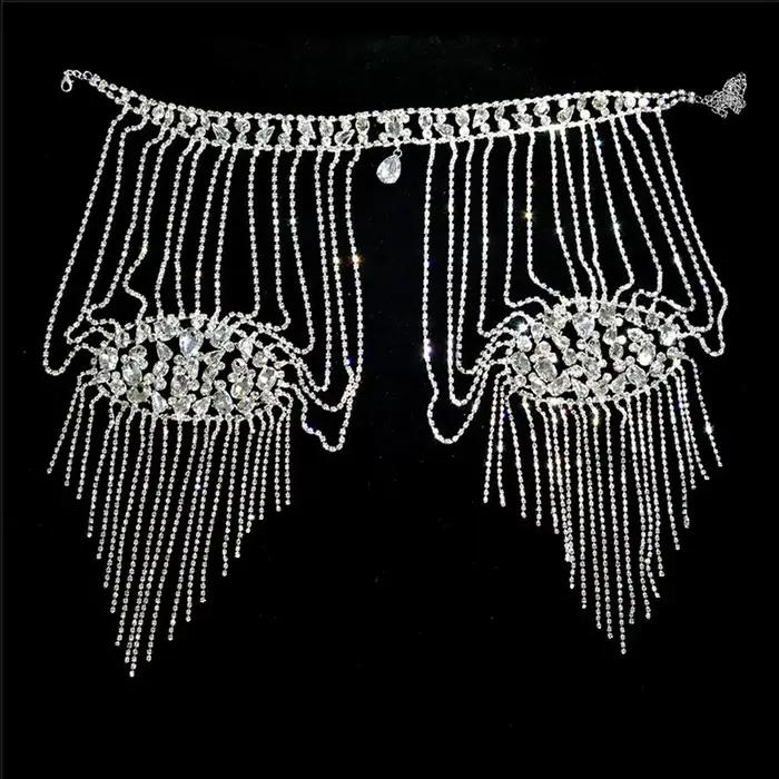 Collier d'épaule en strass au design luxueux, élégant, à franges multicouches, facile à porter, styl