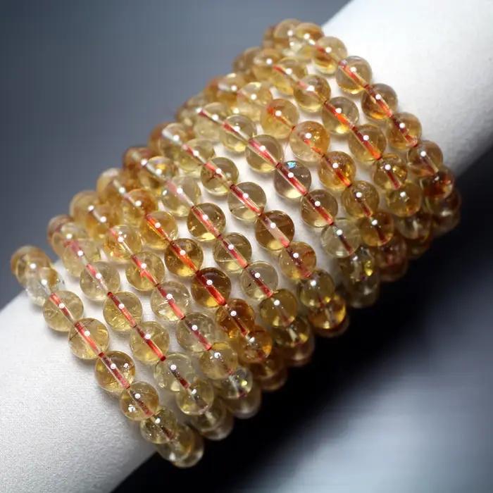 Bracelet en Citrine Naturelle de Grade AA Bracelet de Guérison en Citrine Brut à Porter ou pour la Fabrication DIY Occasions Spéciales pour Femmes