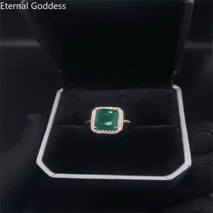Bague émeraude flambant neuf en argent Sterling 925