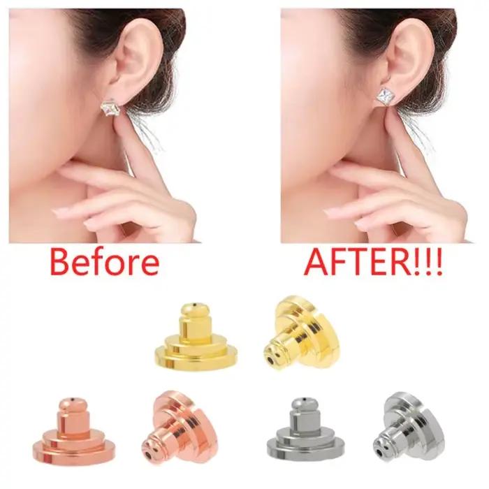 Boucles d'Oreilles de Soutien Élégantes en Or 18 Carats pour Femmes Occasions Spéciales Taille 8mm 10mm