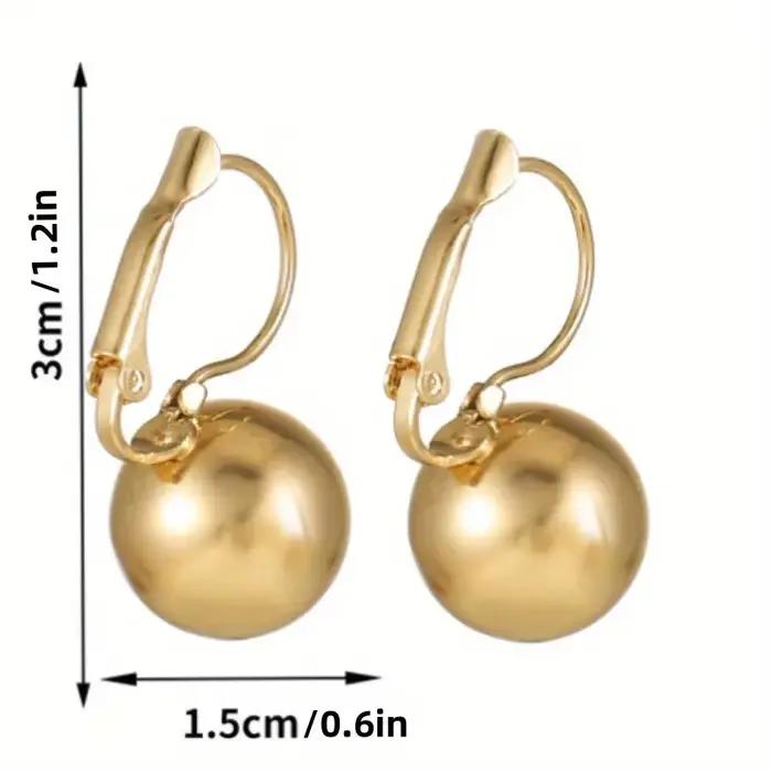 Boucles d'oreilles Vintage à grande boule ronde pour femmes, concises, quotidiennes, bijoux à la mode, accessoires d'anniversaire de mariage, cadeau parfait