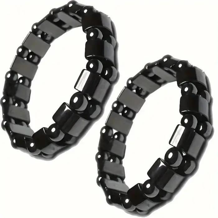 Un bracelet magnétique de calcul biliaire noir pour hommes et femmes, le même bracelet d'énergie mag