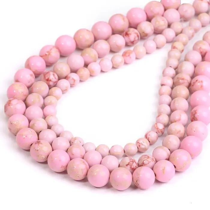 Perles turquoises rose claires ronde pour bijoux bracelets et colliers occasions spéciales femmes