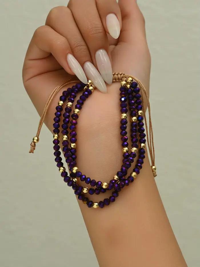Bracelet bohème en perles de cristal colorées fait à la main