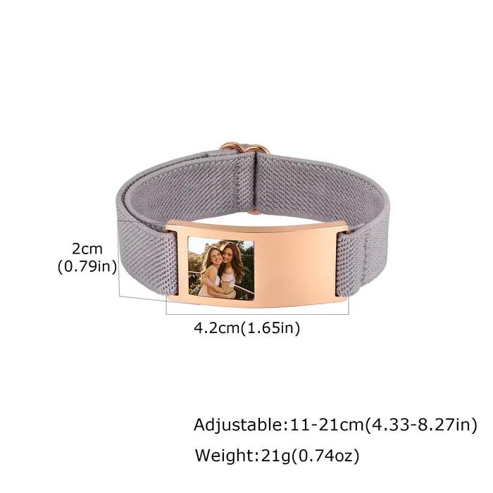 Bracelet élastique personnalisé avec photo pour homme et femme
