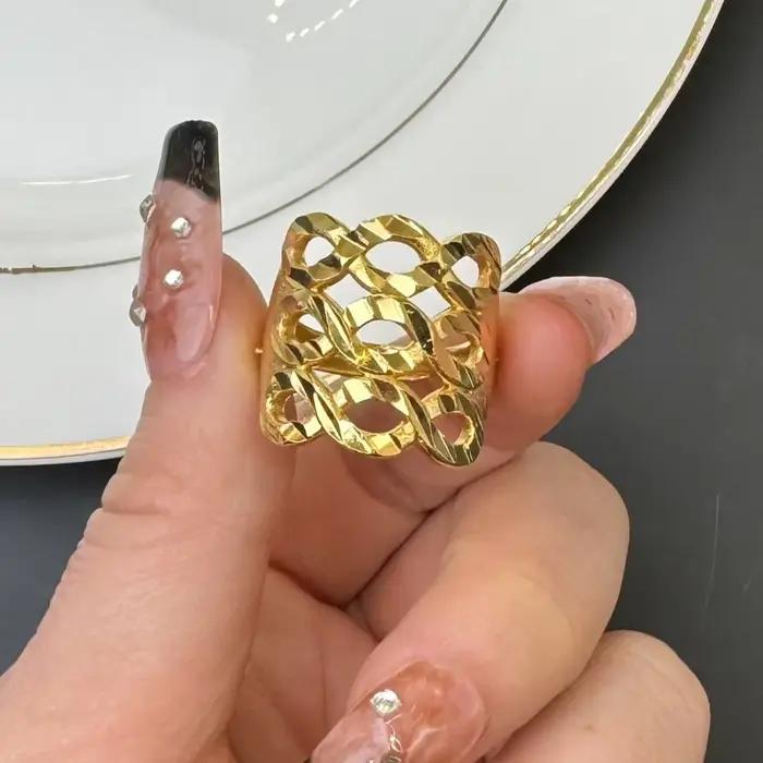 Bague en or 18 carats pour femmes, style classique, mariage, anniversaire, port quotidien, cadeau pour occasions spéciales