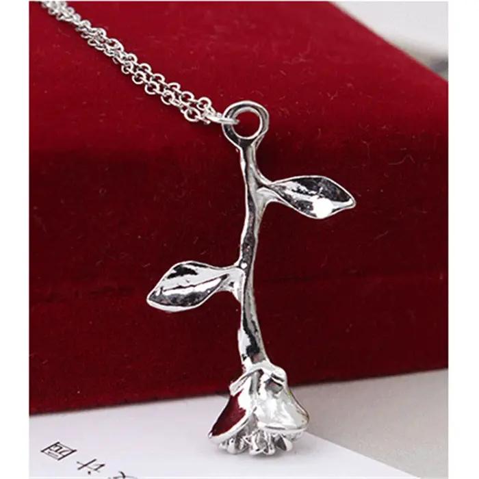 Collier de bijoux de mode en argent couleur or Rose