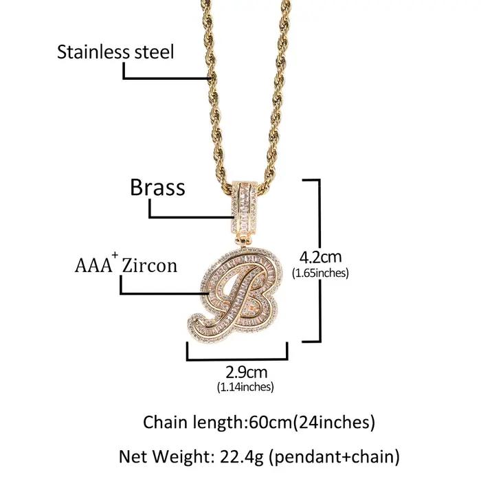 UWIN – collier avec pendentif en lettres initiales