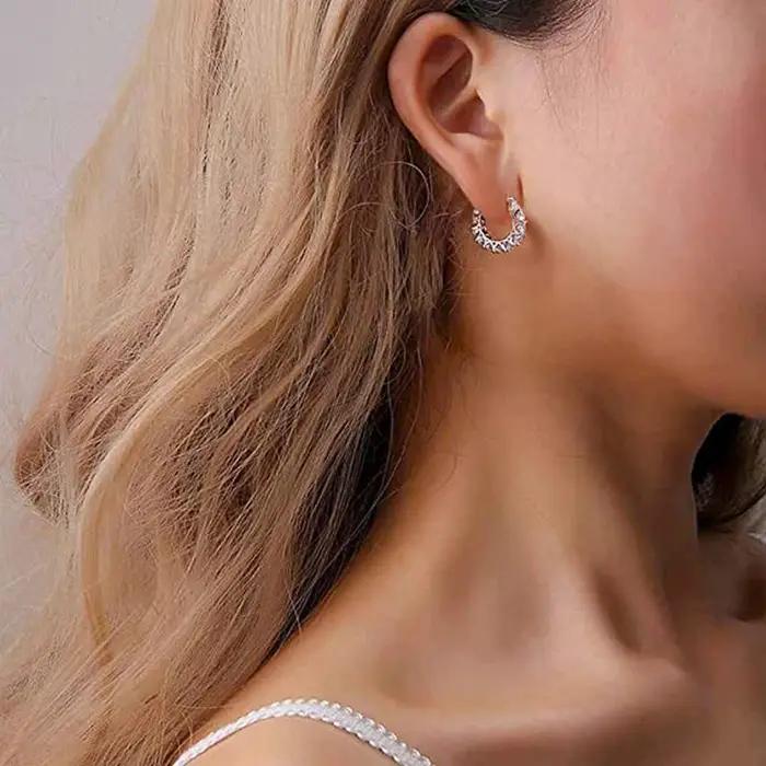 Huitan – boucles d'oreilles créoles en cristal CZ pour femmes