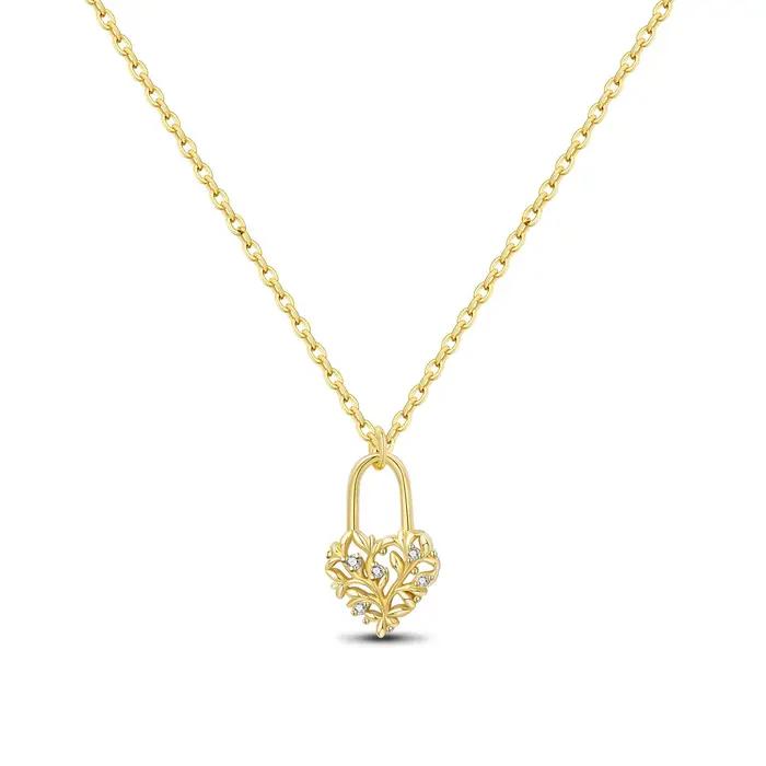 Collier original en argent plaqué pour femmes, bijoux exquis, zircone colorée, délicat collier en fo