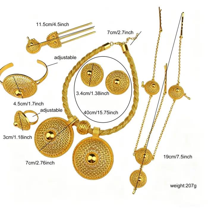 Ensemble de bijoux plaqué or 24 carats brésilien