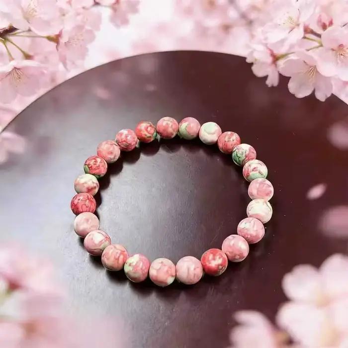Bracelet de perles en Quartz Rose pour femmes