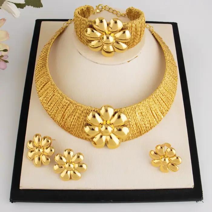 Ensemble de bijoux de luxe en or pour femmes