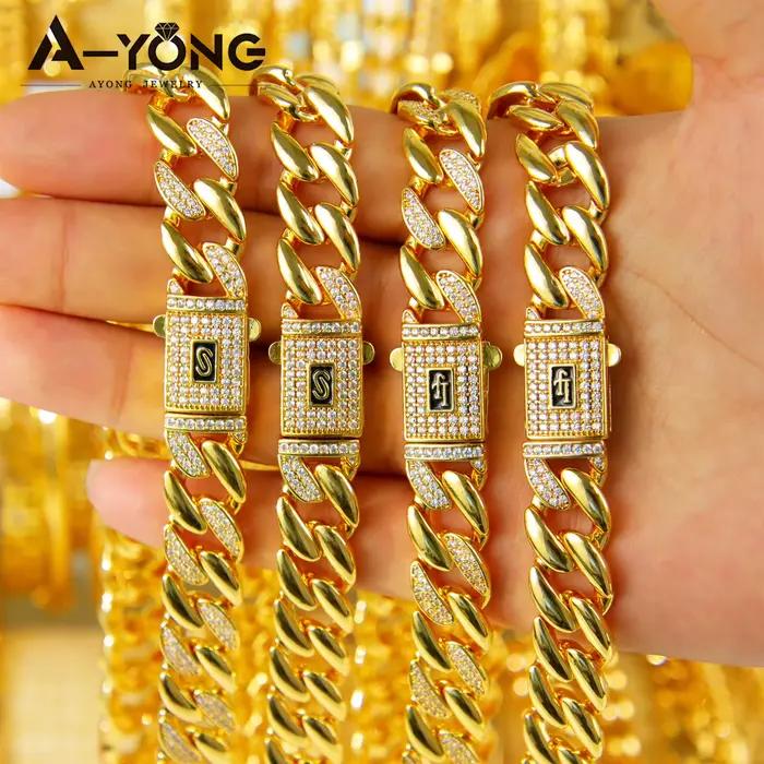 Ensemble de bijoux chaînes cubaines de mode arabe