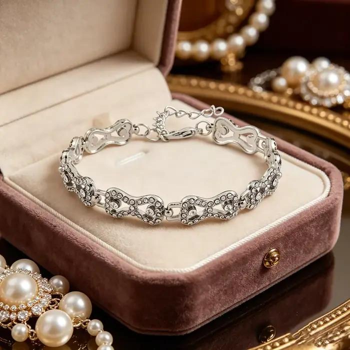 Bracelet The Vampire Diaries Klaus Caroline Forbes, avec strass et nœud en cristal, cadeau brillant pour fille, bracelet tendance