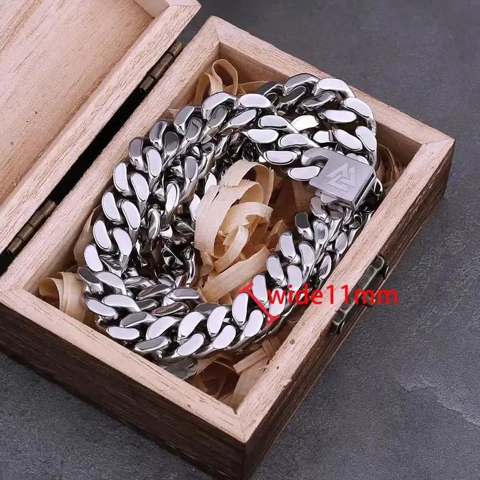 Chaîne cubaine Hip Hop pour hommes, collier en acier inoxydable fin poli, coupe sur les quatre côtés, cadeau de Couple pour petit ami, vente en gros