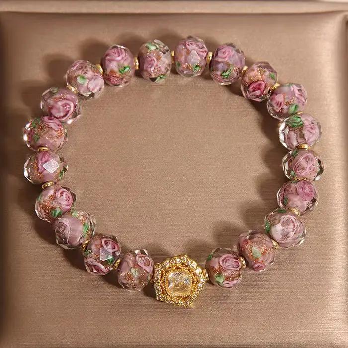 Nouveau Bracelet Perlé en Améthyste pour Femme, Cadeau de Luxe Léger, de Niche, de Haute Qualité, au