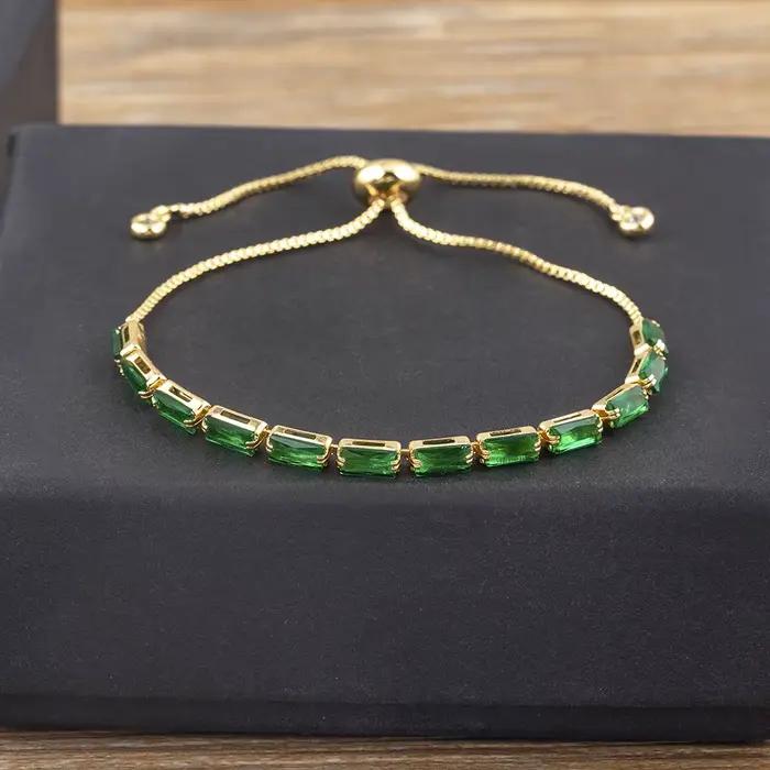 Nidin haute qualité cristal lien chaîne Bracelet pour femmes mode bijoux de mariage Pulseras mujer 7 couleurs Bracelet réglable cadeau