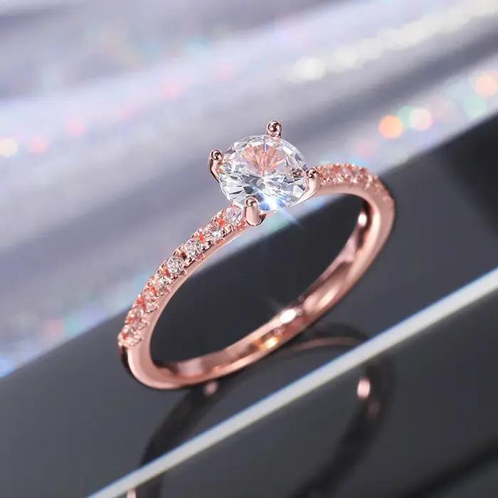 Bague de fiançailles de mariage en argent Sterling 925 pour femmes