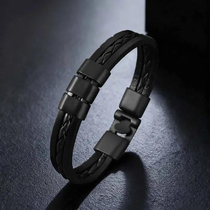 Bracelet en cuir PU avec noms personnalisés