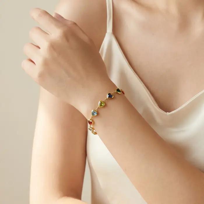 Bracelet de cheville en forme de cœur pour femme