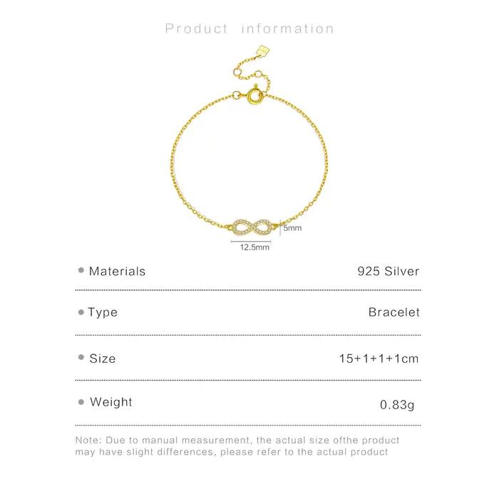 Bracelet en argent regardé 925 Clear Zunderes on Cahin