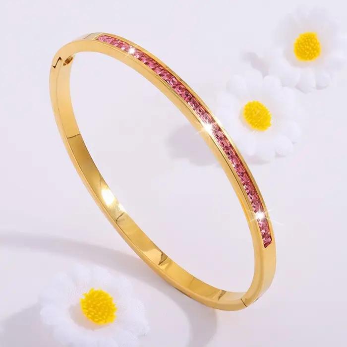 Ensemble de bracelets empilables de couleur or pour femmes, en acier inoxydable plaqué or 18 carats,