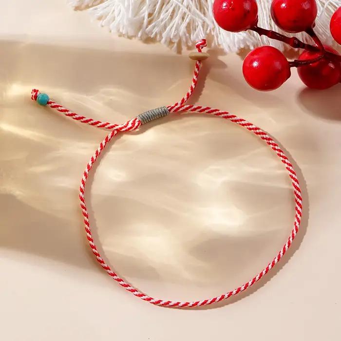 Shinus – Bracelet de la série Martis Super Simper en bois et perles turquoise synthétiques