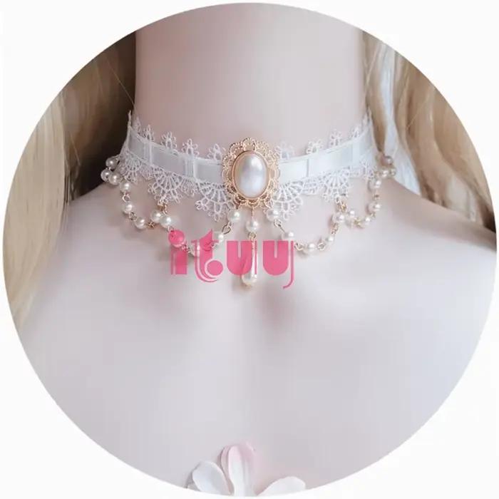 Collier Lolita Vintage gothique Style Rococo dentelle nœud papillon princesse mariage costumes occasions spéciales
